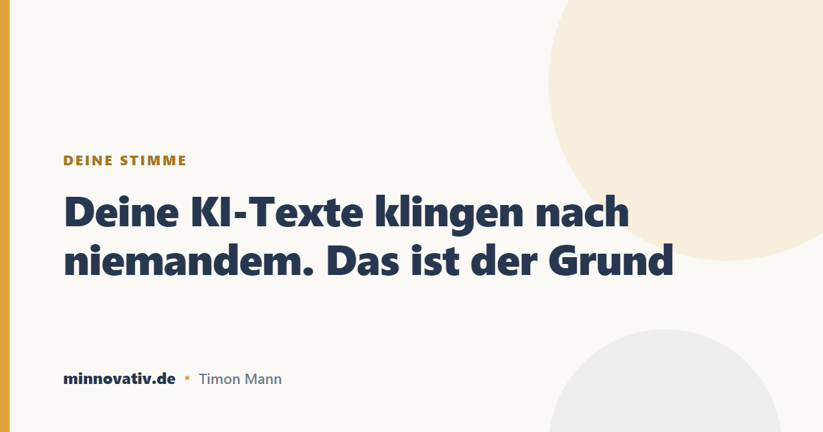 Warum KI-Texte generisch klingen