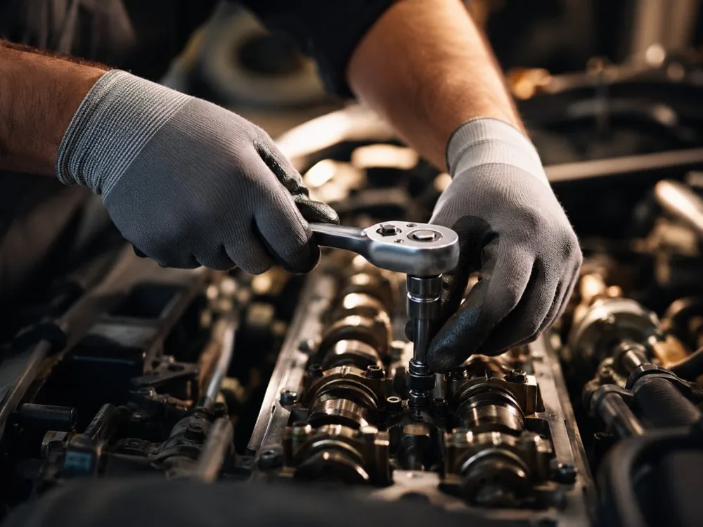 Detail: Arbeit am Motor